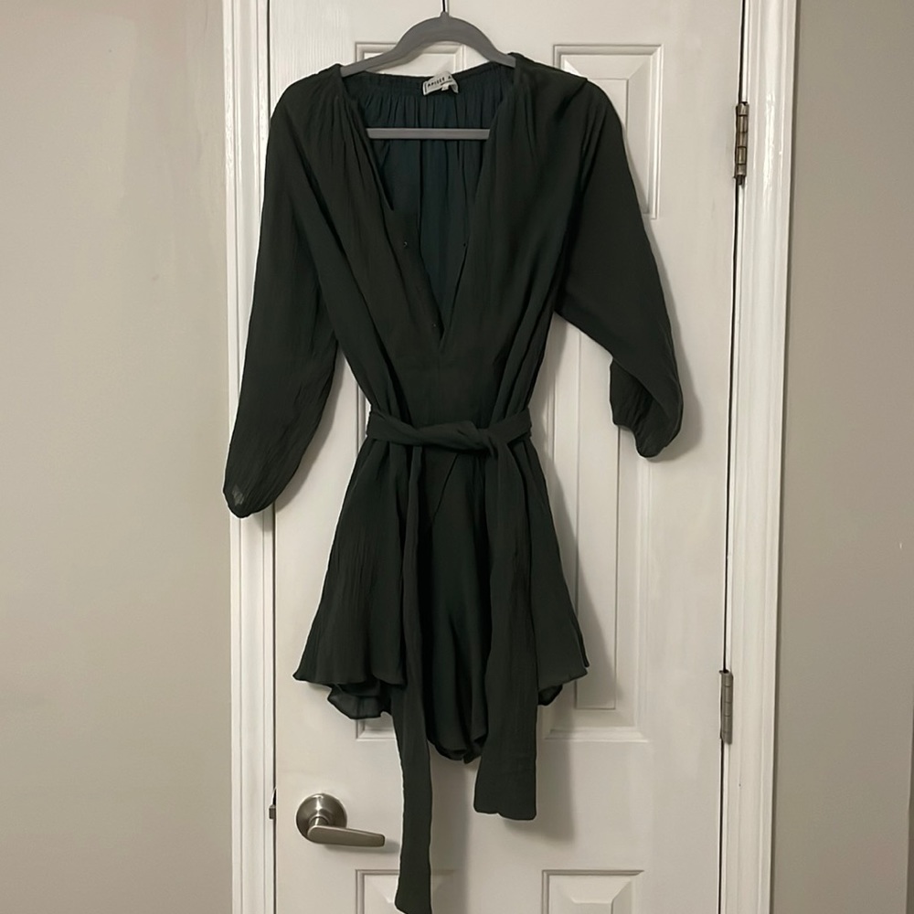 Apiece apart olive romper. Excellent quality. Perfect condition. Linen romper.